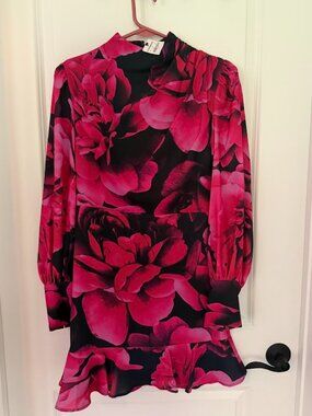 Express Pink Printed Mini Dress